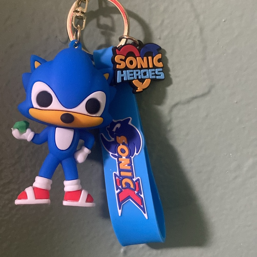 Sonic the Hedgehog Sonic Heroes 3D Silicone Figure Keychain with Wrist Strap